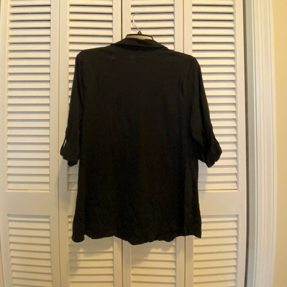 *NEW* Womens Black Button Blouse by Style&Co. (L) 100% Cotton - Picture 3 of 5